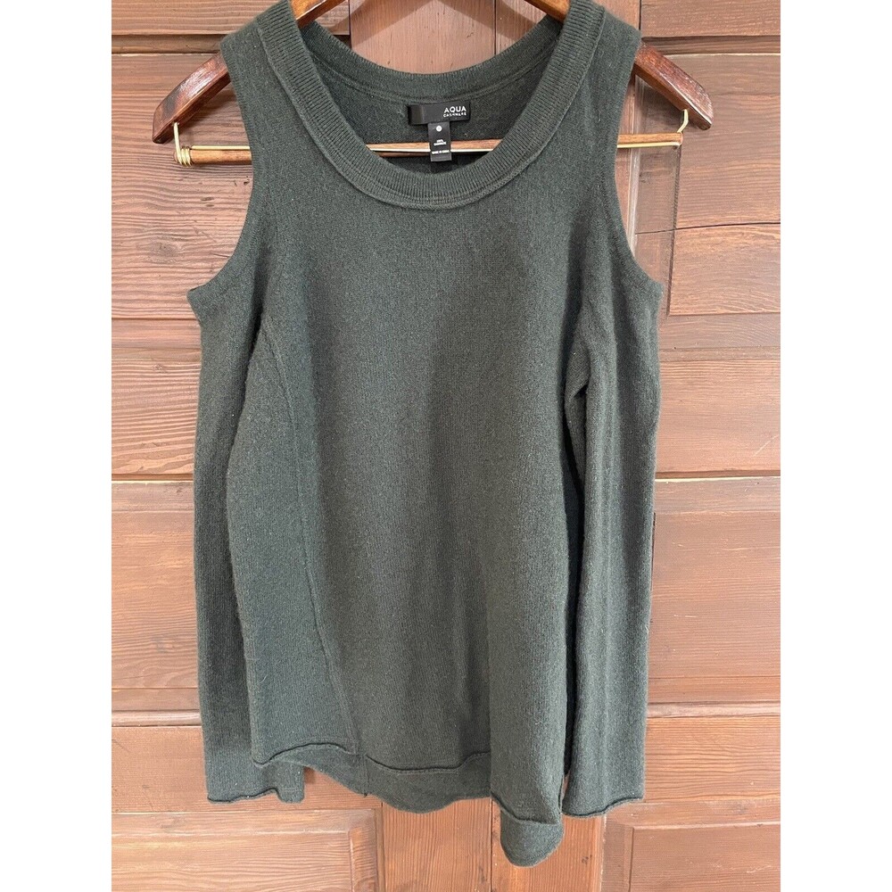 Aqua cashmere Cold Shoulder sweater women’s small gray casual core preppy fit